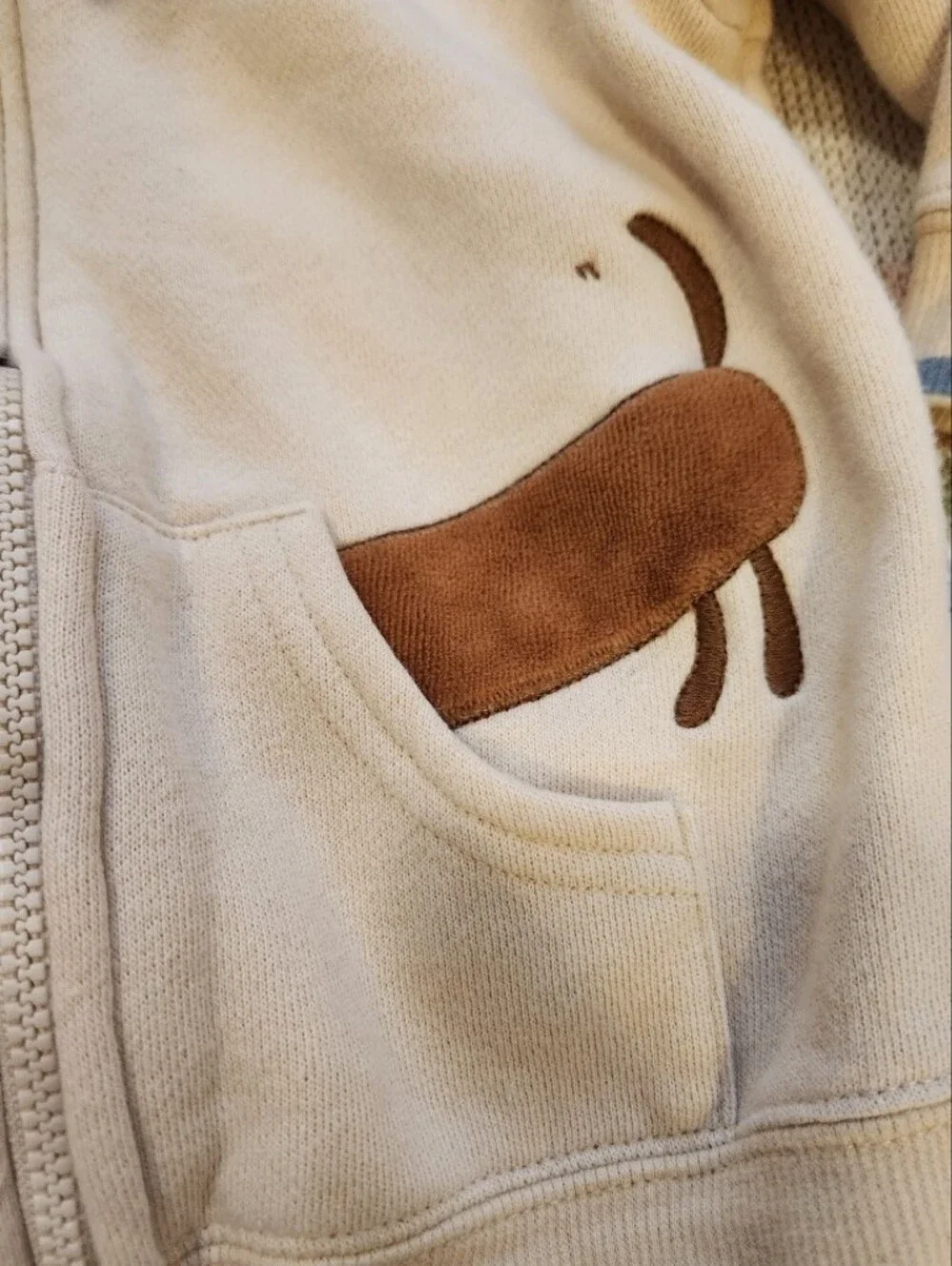 Gymboree Teenie Puppy Vintage 18-24 Cream Zip-Up Hoodie Jacket